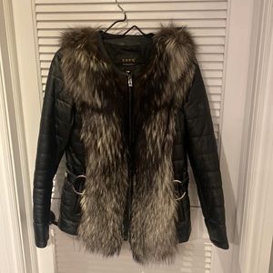 beautiful European jacket with natural fox fur